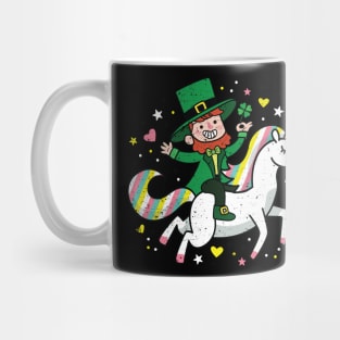 Leprechaun Riding a Unicorn Funny St Patrick's Day Mug